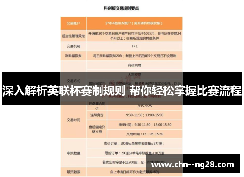 深入解析英联杯赛制规则 帮你轻松掌握比赛流程 深入解析英联杯赛制规则 帮你轻松掌握比赛流程